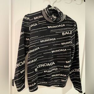 Source Unknown Black and White Logo Turtleneck